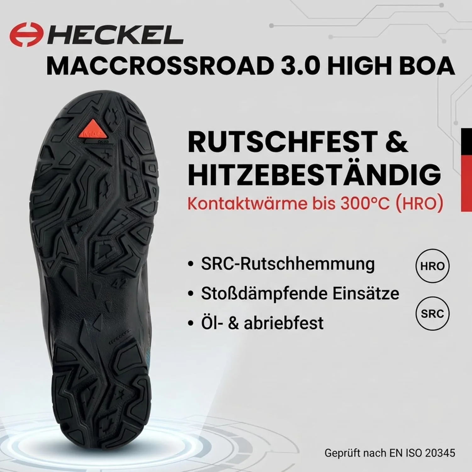 Защитные ботинки Heckel Maccross Road 3.0 S3 - защитные ботинки с системой BOA - водонепроницаемые, черный/синий — фото 4