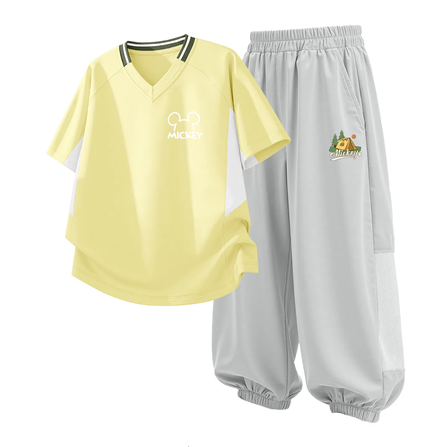 Детский спортивный костюм Casual Sportswear 2 Piece Set Disney, Thick Board Line K Yellow+K Tent Misty Mountain Gray