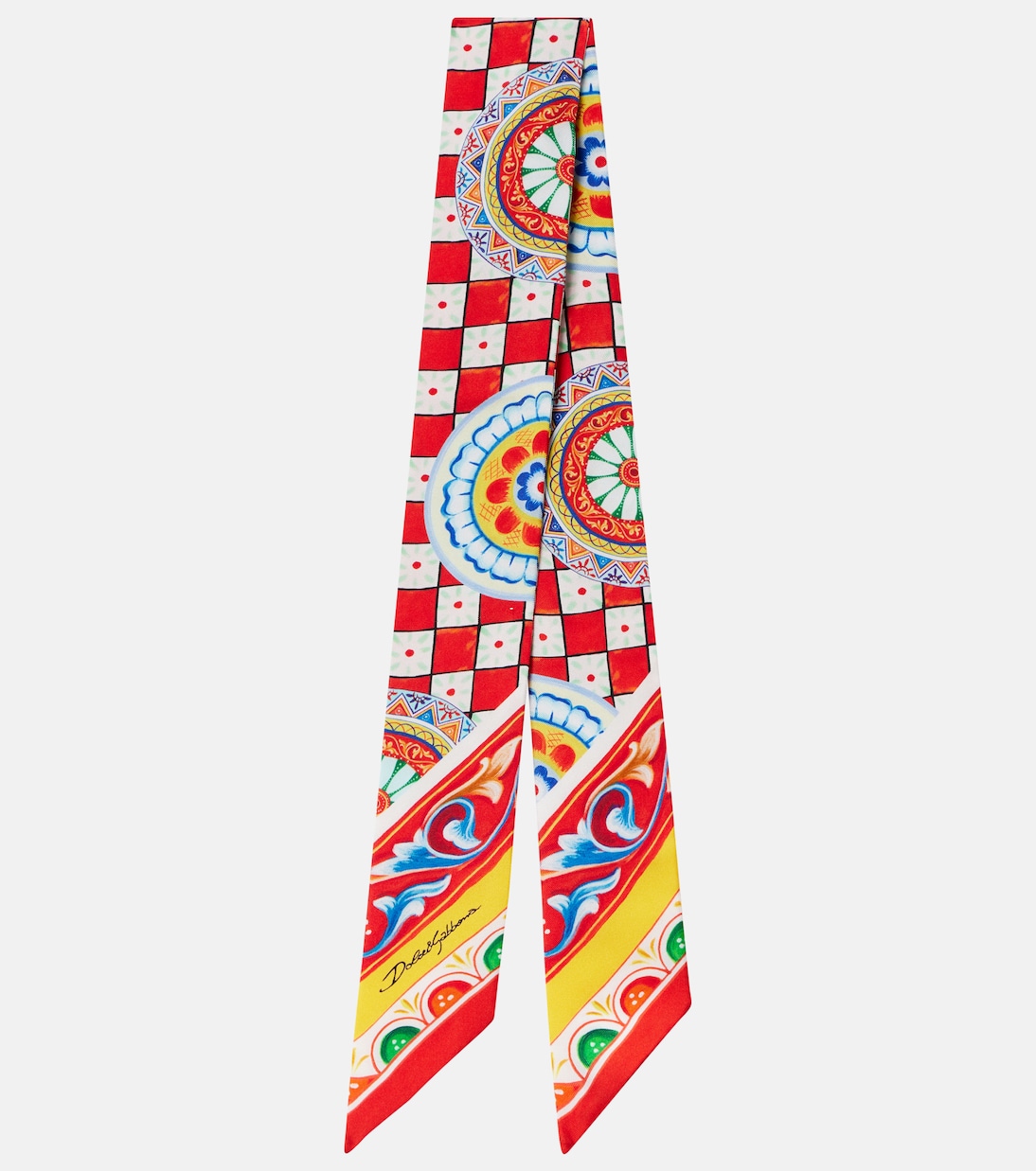

Шелковый шарф Carretto в рубчик Dolce&Gabbana, Carretto F.Rosso