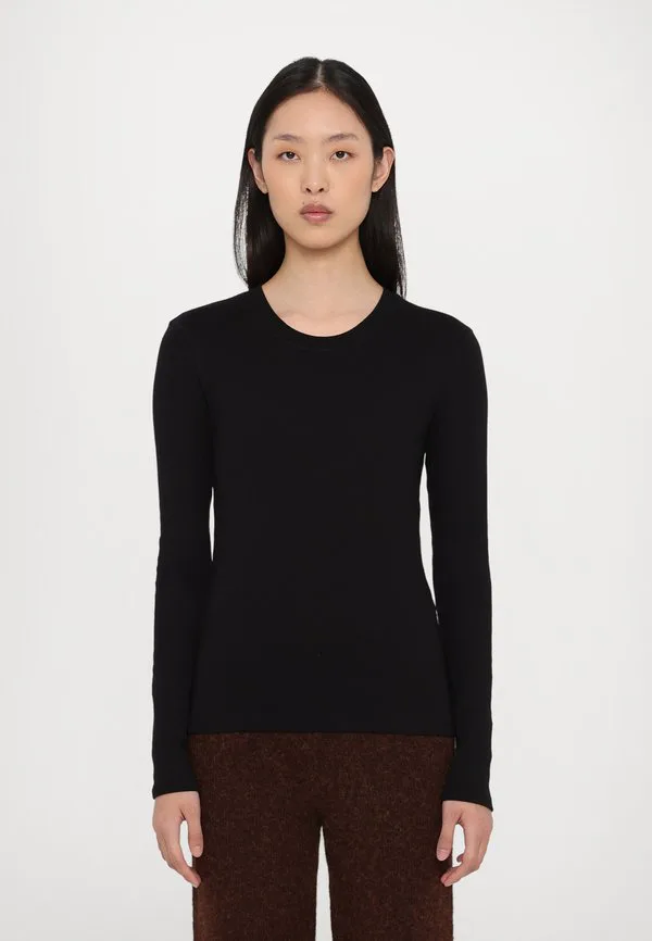 

Футболка с длинными рукавами и круглым вырезом Closed, Black, Черный, Футболка с длинными рукавами и круглым вырезом Closed, Black