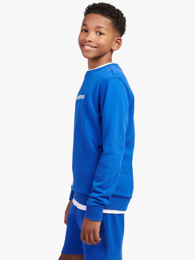 Детский хлопковый свитшот с принтом кроссовок New Balance, Team Royal — фото 2