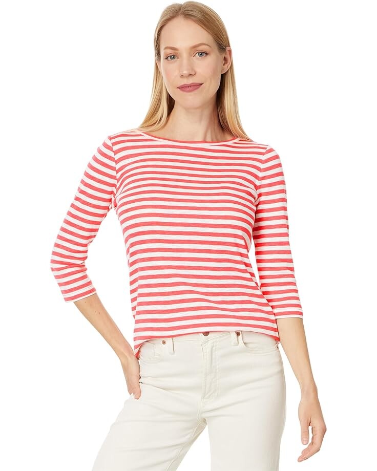 

Футболка NIC+ZOE 3/4 Sleeve Stripe Boat Tee, цвет Pink Multi 1