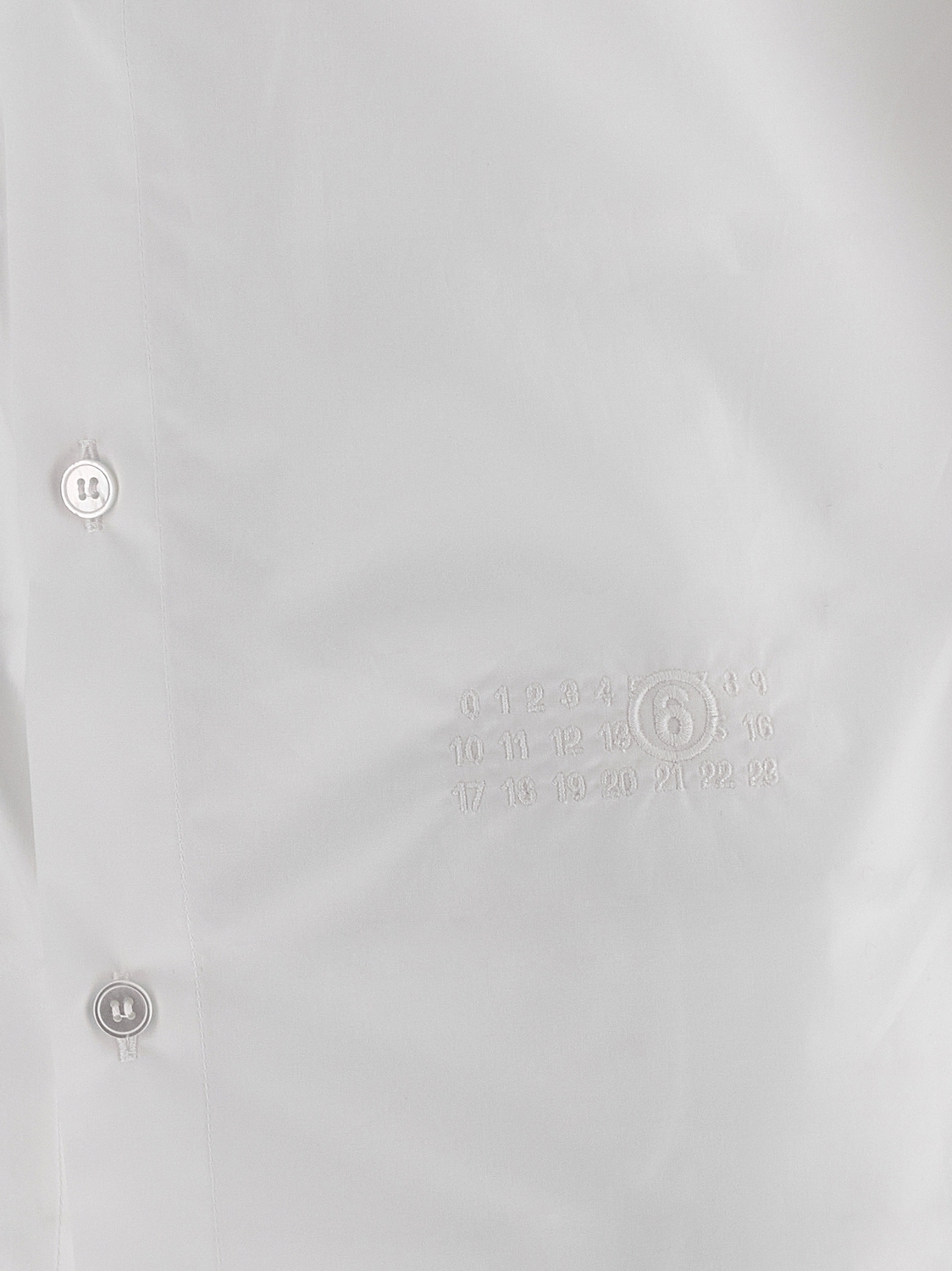 Рубашка с вышивкой «Numeric signature MM6» MM6 Maison Margiela, белый — фото 4