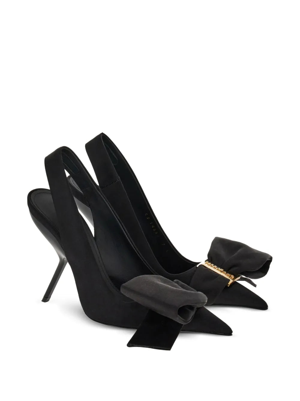 Туфли-лодочки Ferragamo 105 мм с открытой пяткой и бантом Salvatore Ferragamo, черный — фото 2