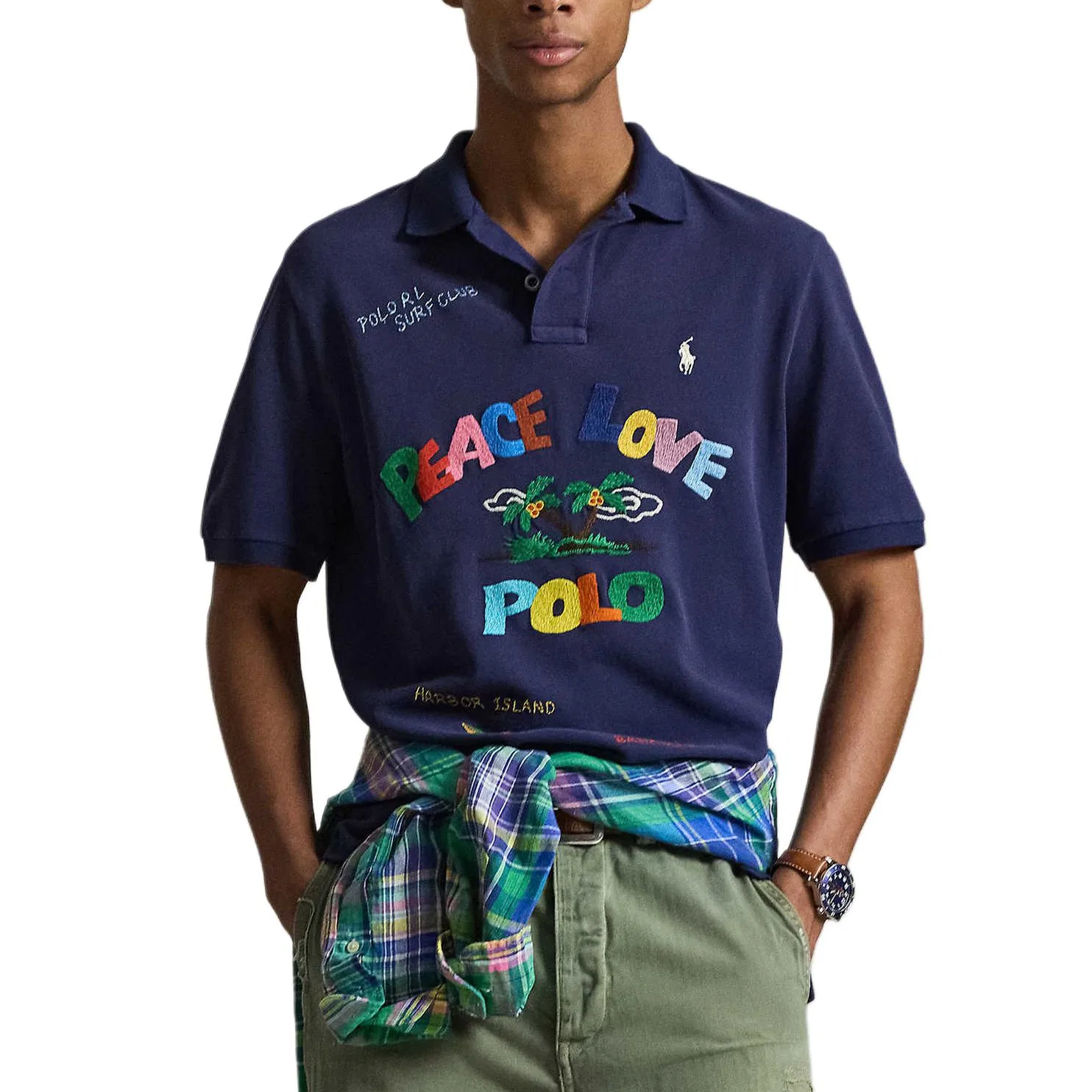 Поло Polo Ralph Lauren Classic Version для мужчин, цвет Deep Cobalt Blue — фото 4