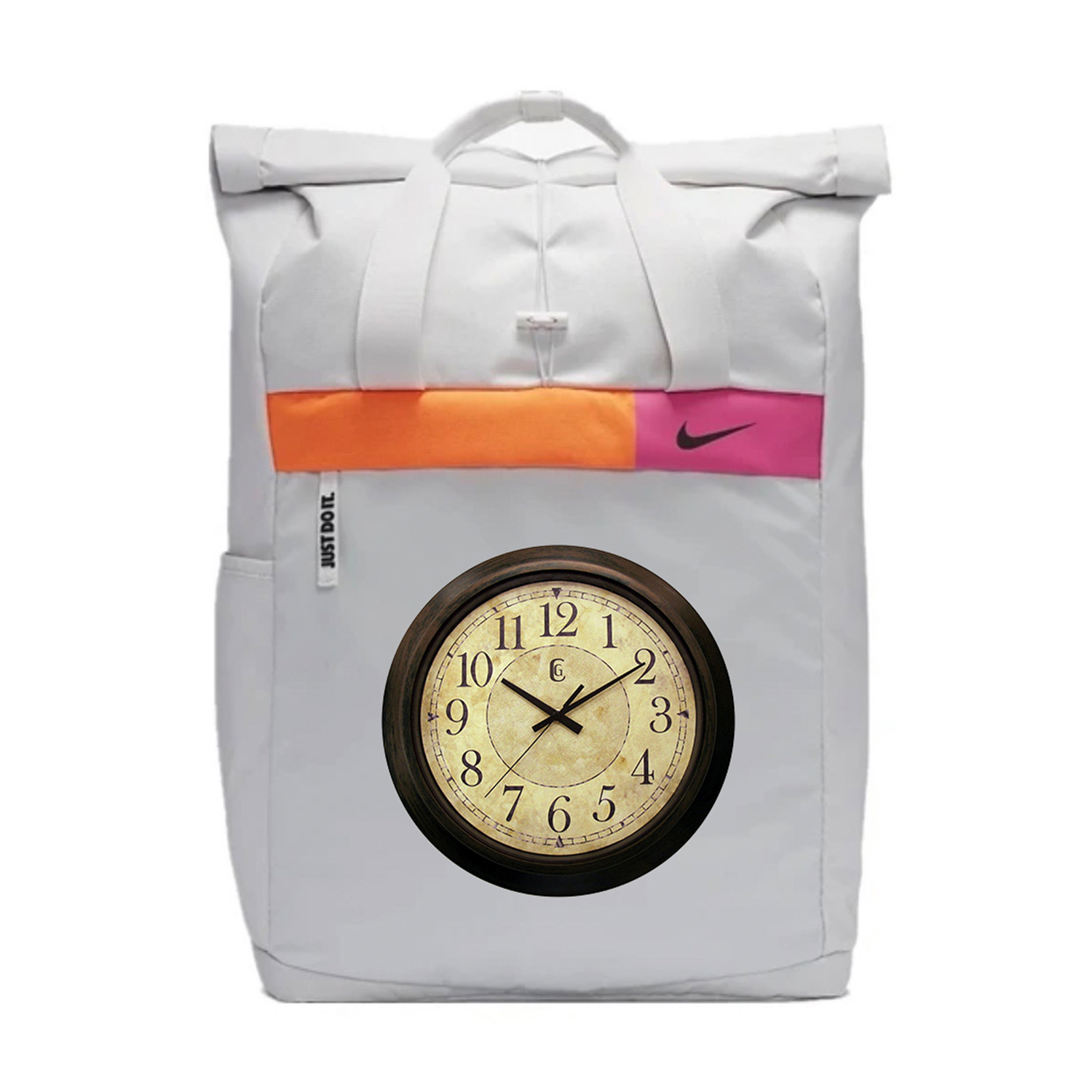 

Nike Тканевый рюкзак маленький динозавр унисекс светло-серебристый серый, Clock