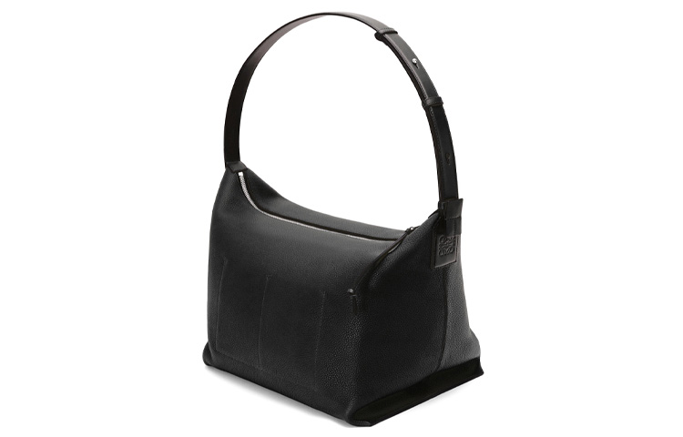Loewe Мужская сумка-ланчбокс Cubi из зернистой коровьей кожи, клатч, наплечная сумка, черная — фото 2