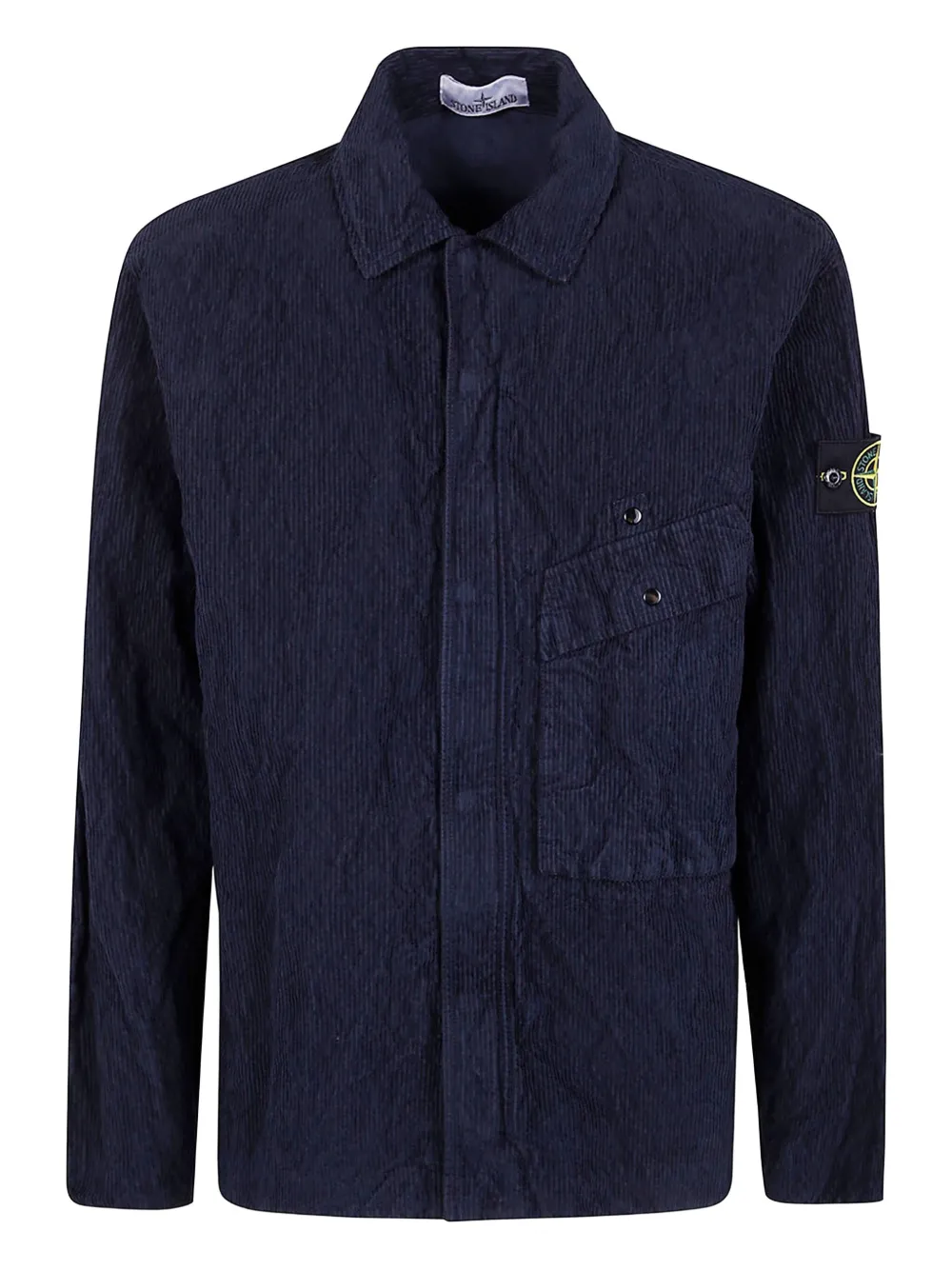 

Вельветовая рубашка с нашивкой-логотипом Stone Island, синий
