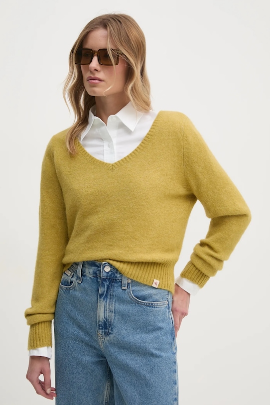 

Свитер с добавлением шерсти Calvin Klein Jeans, желтый