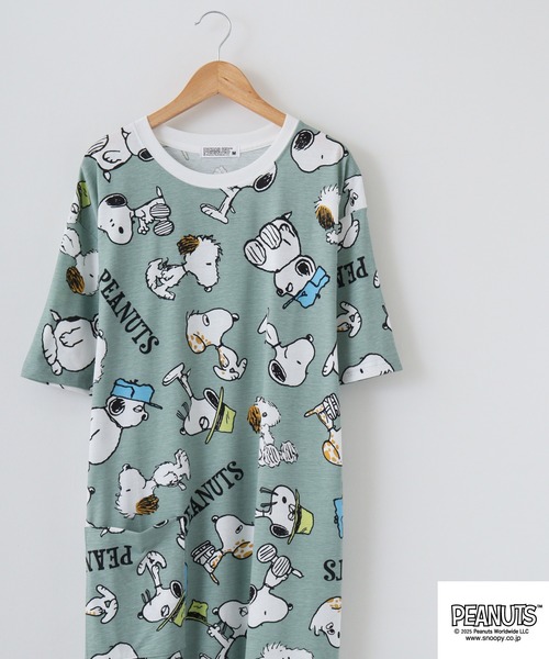 

Футболка, принт Peanuts, оверсайз, Tenjiku, цвет хаки