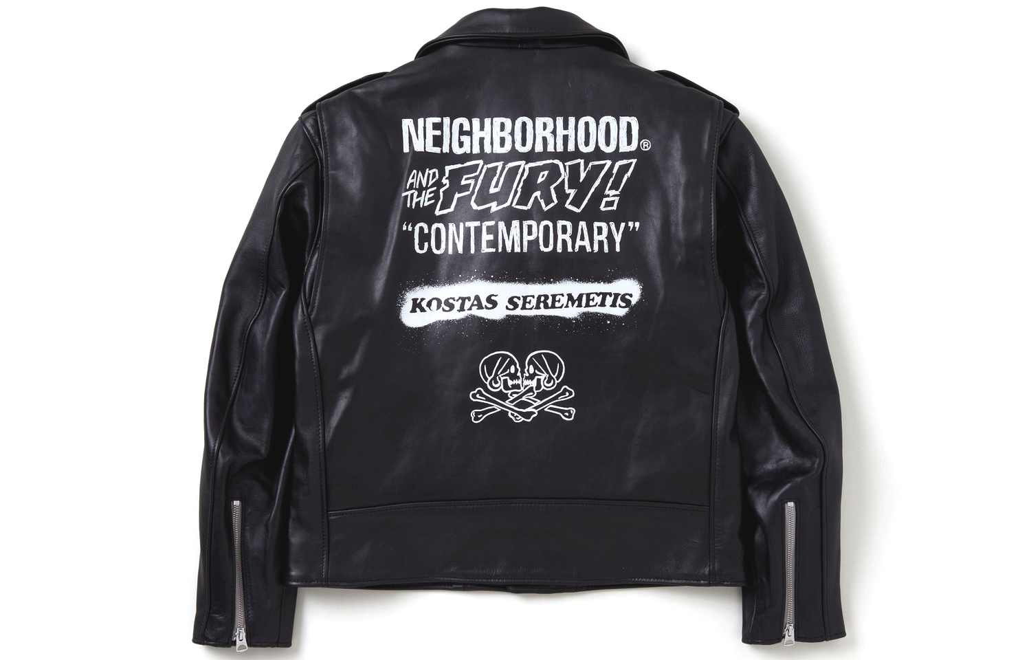 

NEIGHBORHOOD Кожаная куртка Schott X Kostas FW23 унисекс, Black