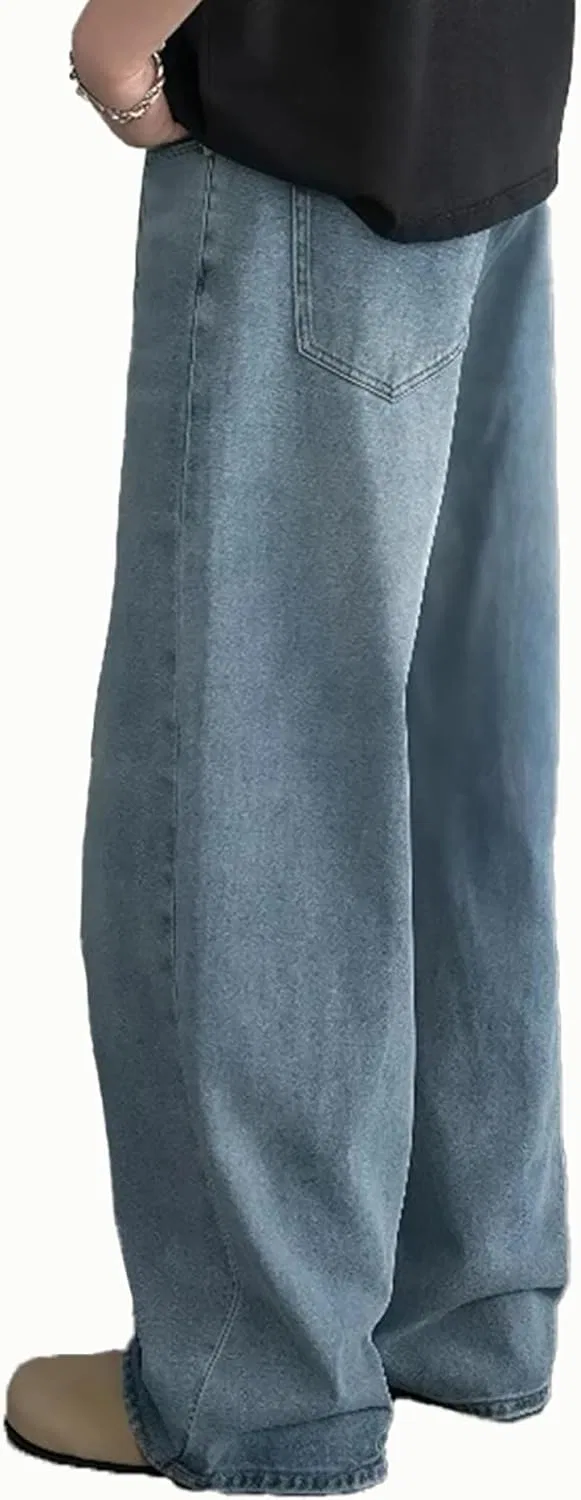 Джинсы широкие Y2K Men's Baggy Hip Hop, Light Blue — фото 2