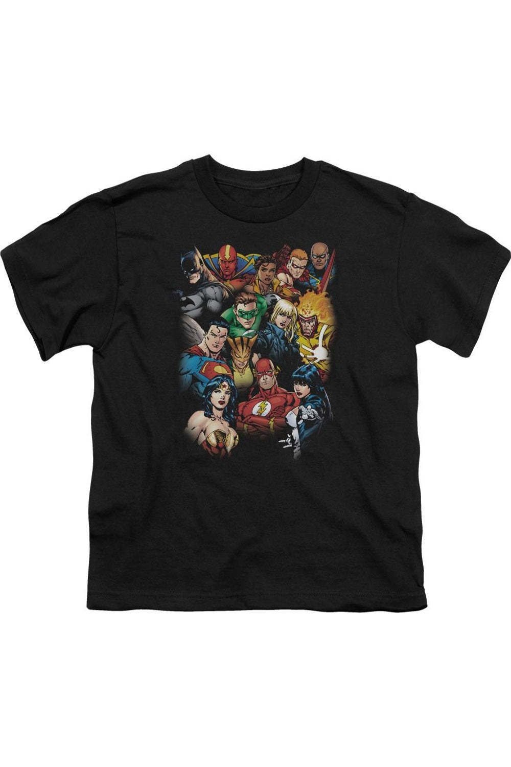 

Футболка для детей "Justice League of America: Все Лиги в сборе" с коротким рукавом Gildan, черный