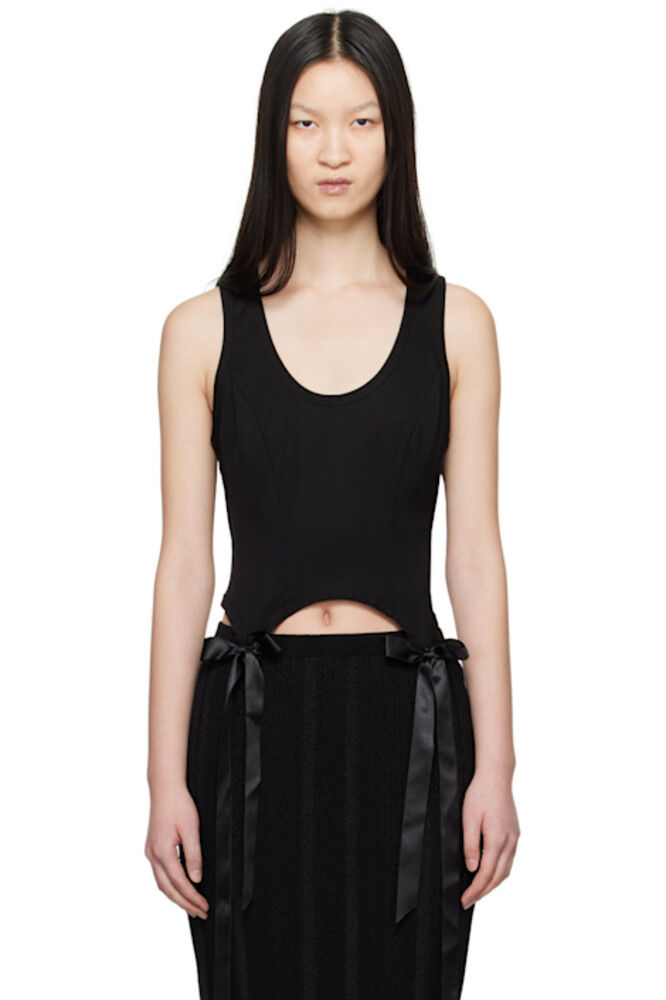 

Black Bow Tail Easy Tank Топ Simone Rocha