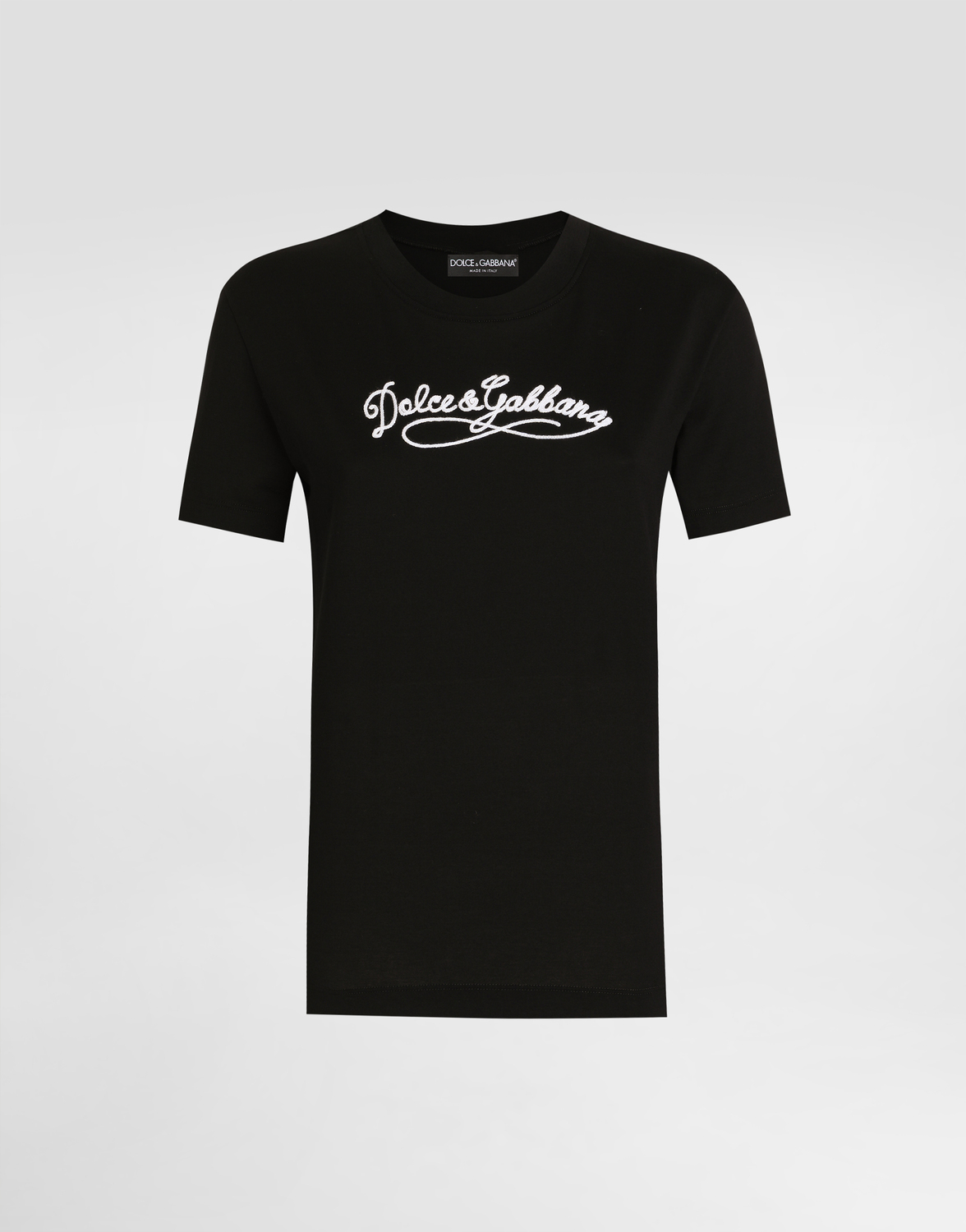 Футболка из джерси с вышивкой Dolce & Gabbana, черный
