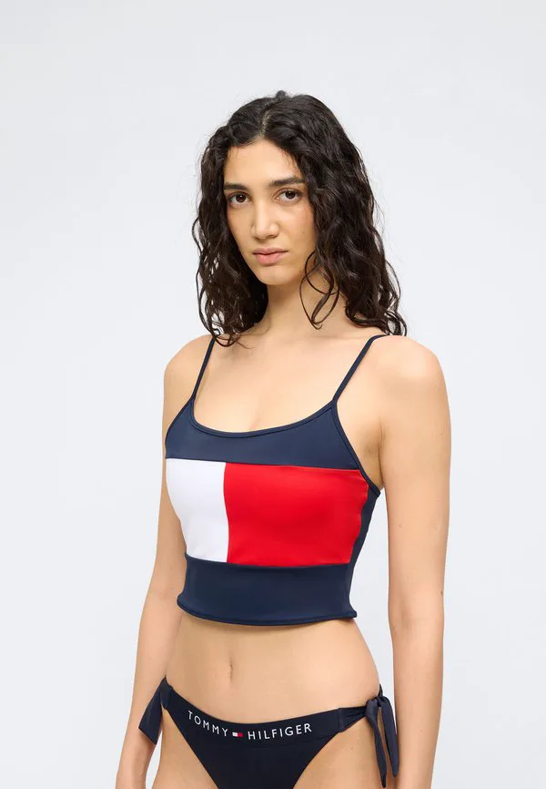 Фирменный топ от танкини с цветовыми блоками, верх от бикини. Tommy Hilfiger, Dark Night Navy — фото 3
