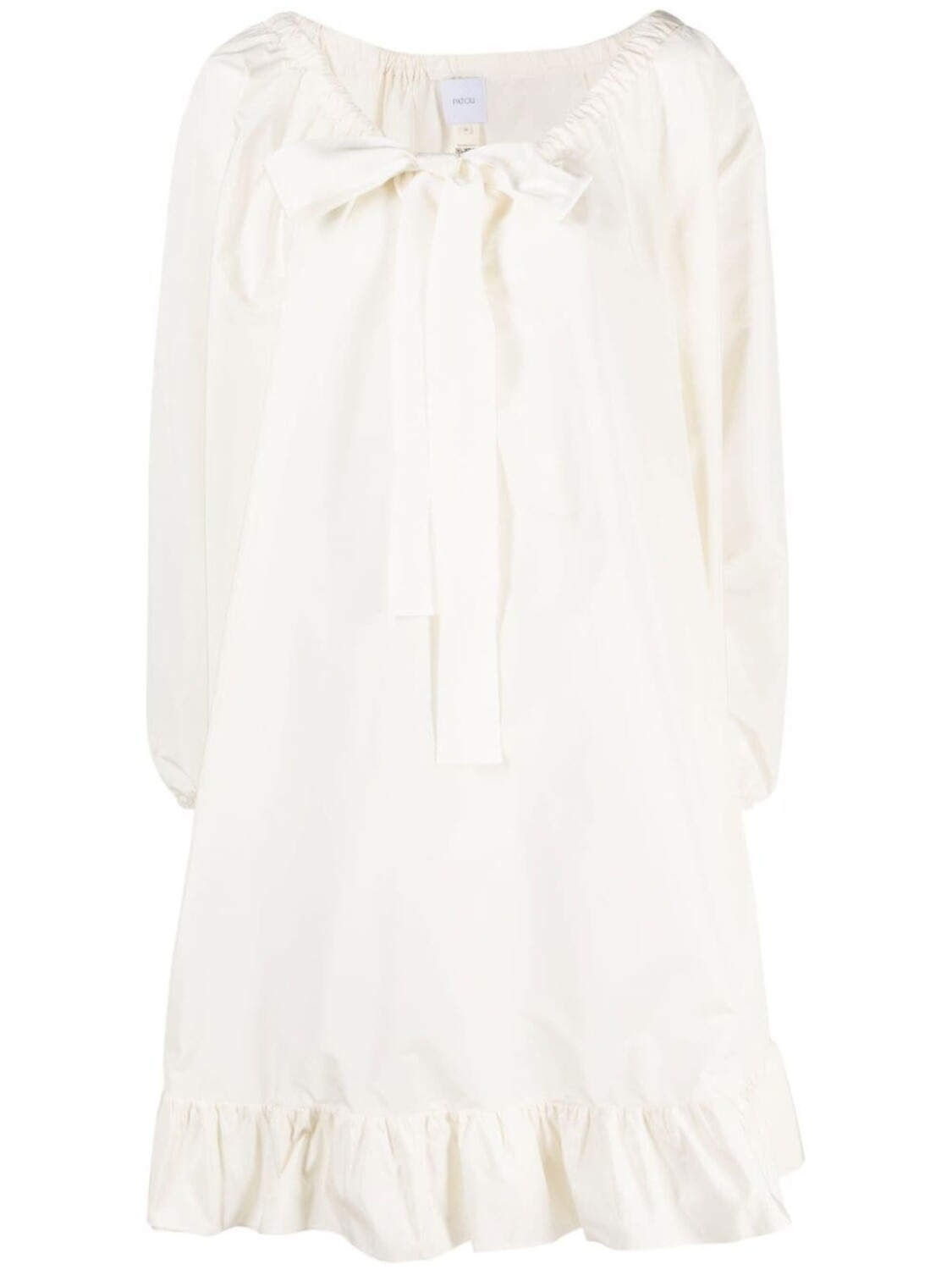 

Patou tie-neck ruffled minidress, белый