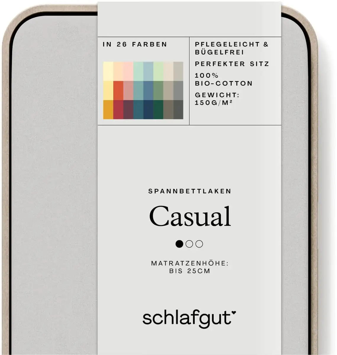 

Простыня Schlafgut "CASUAL" хлопковая 120-130х200 см, 1 шт., серый