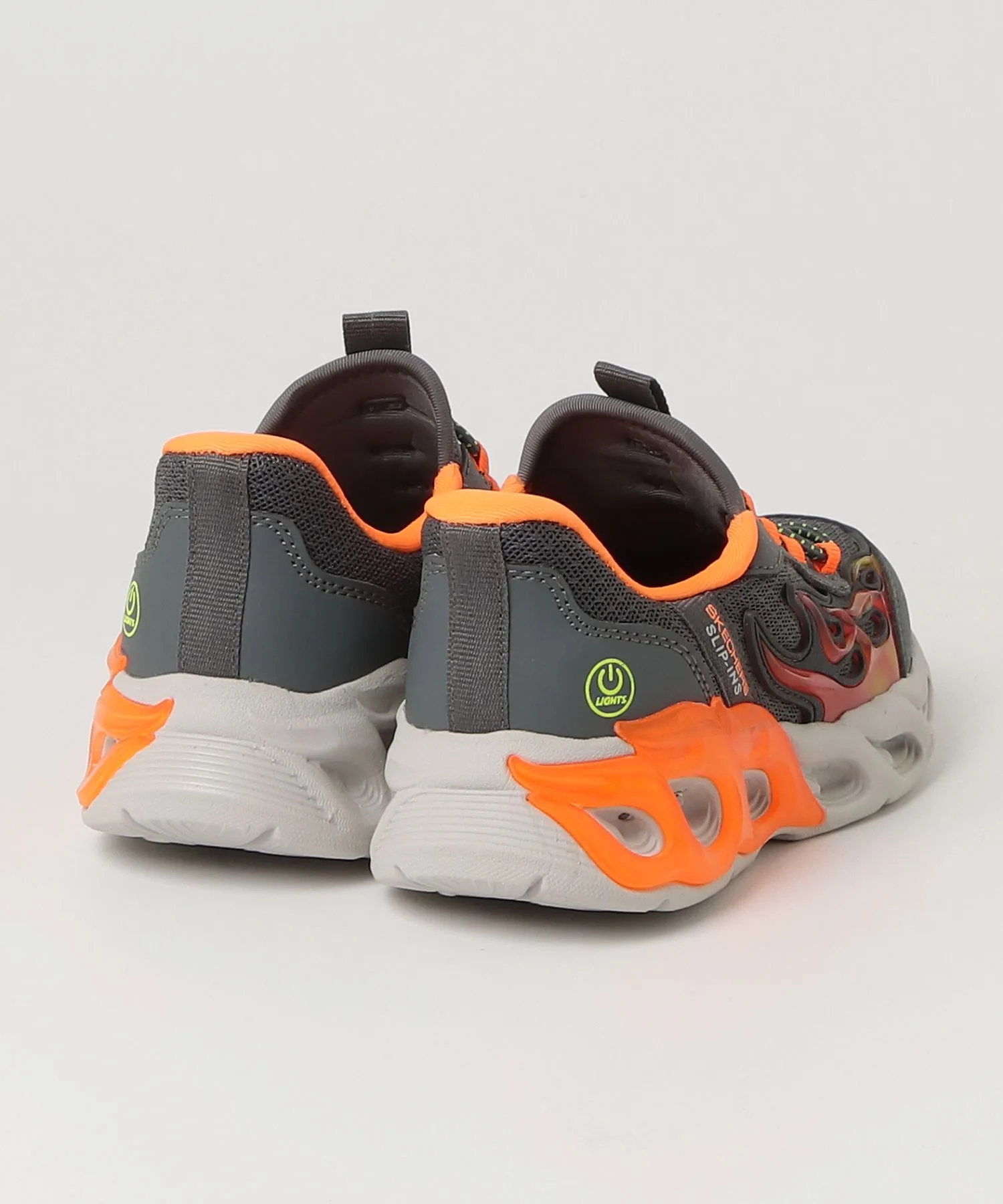 Детские светящиеся кроссовки SKECHERS Hands Free Slip-ins Thermo-Flash 2.0 с огнём серые — фото 2