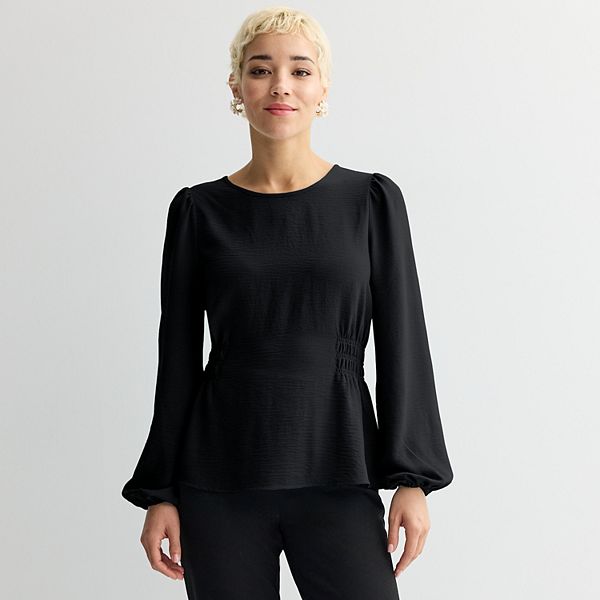 

Женская блузка с длинными рукавами и затяжкой Nine West, Mineral Black