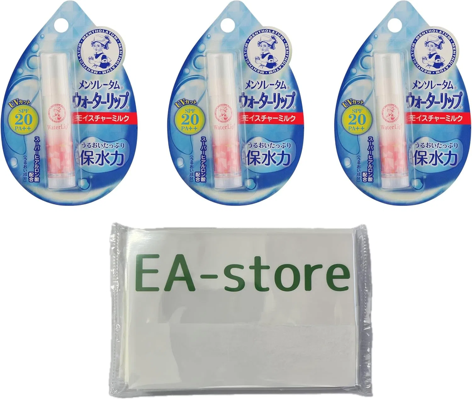 Бальзам для губ Mentholatum Water Lip 3 шт. Moisture Milk