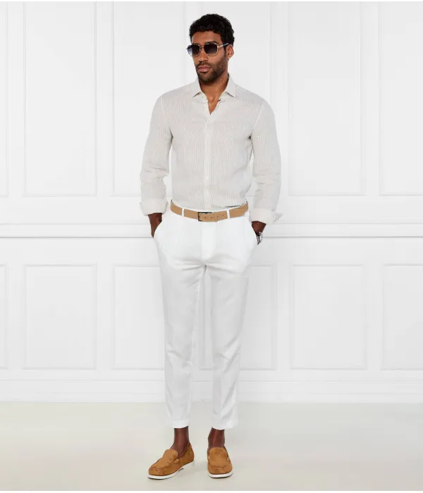 Льняная рубашка Slim fit Calvin Klein, бежевый — фото 2