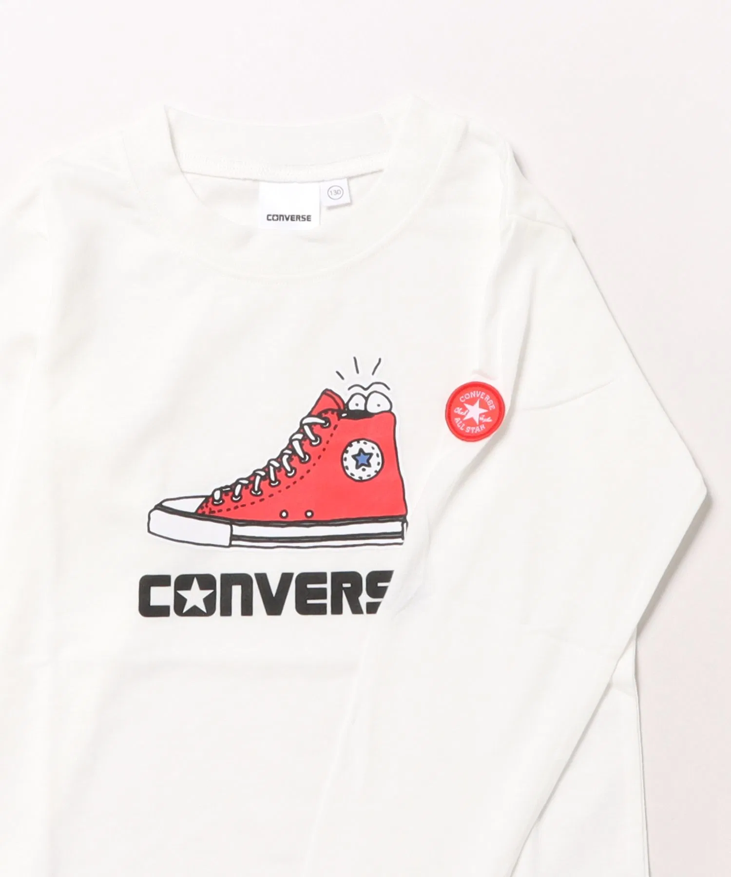 Детская футболка с длинным рукавом CONVERSE с принтом кроссовка — фото 3