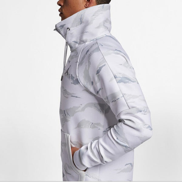 Толстовка Air Jordan Half Zipper Basketball Fleece Lined Sports White Camouflage, белый — фото 4
