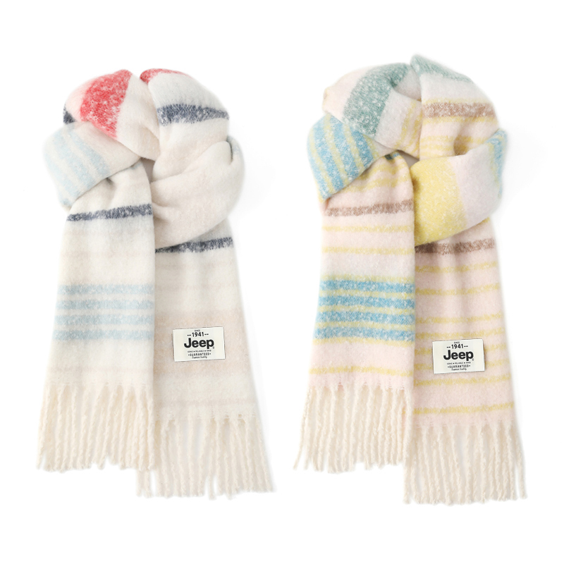 

Шарф из полиэстера Unisex Jeep, 2 pack (экрю+розовый желтый)