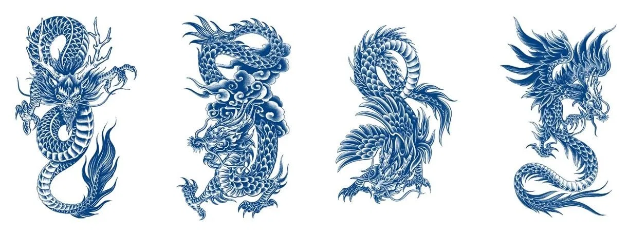 Набор полуперманентных татуировок «Дракон» (4 листа) Beyondtattoos — фото 2