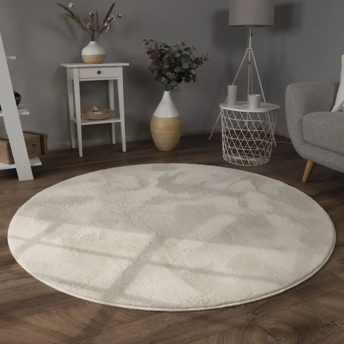 

Меховой ковер Paco Home "Faux Fur Soft 380", круглый, приятный ковер с длинным ворсом, особенно мягкий, однотонный Ø 200 см, цвет cream