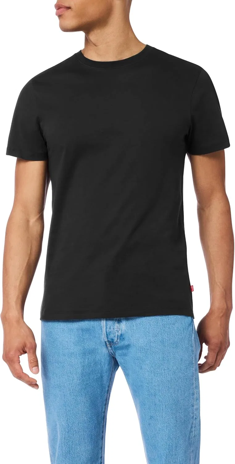 Комплект футболок Levi's Basic Crew Neck, 4 предмета, черный — фото 2