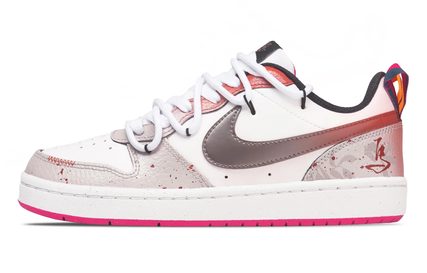 Nike Кроссовки для скейтбординга Court Borough Auspicious Horse And Blessing низкие детские устойчивые к истиранию beige gold — фото 3