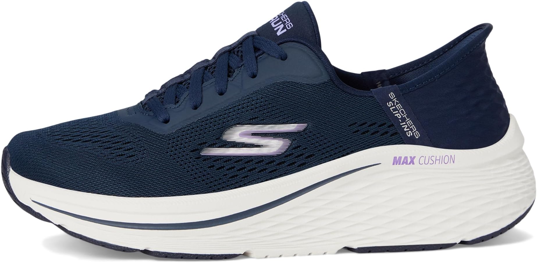 Кроссовки SKECHERS Max Cushioning Elite 2.0 Vanish Hands Free Slip-Ins, Navy/LavenderSee Less — фото 4