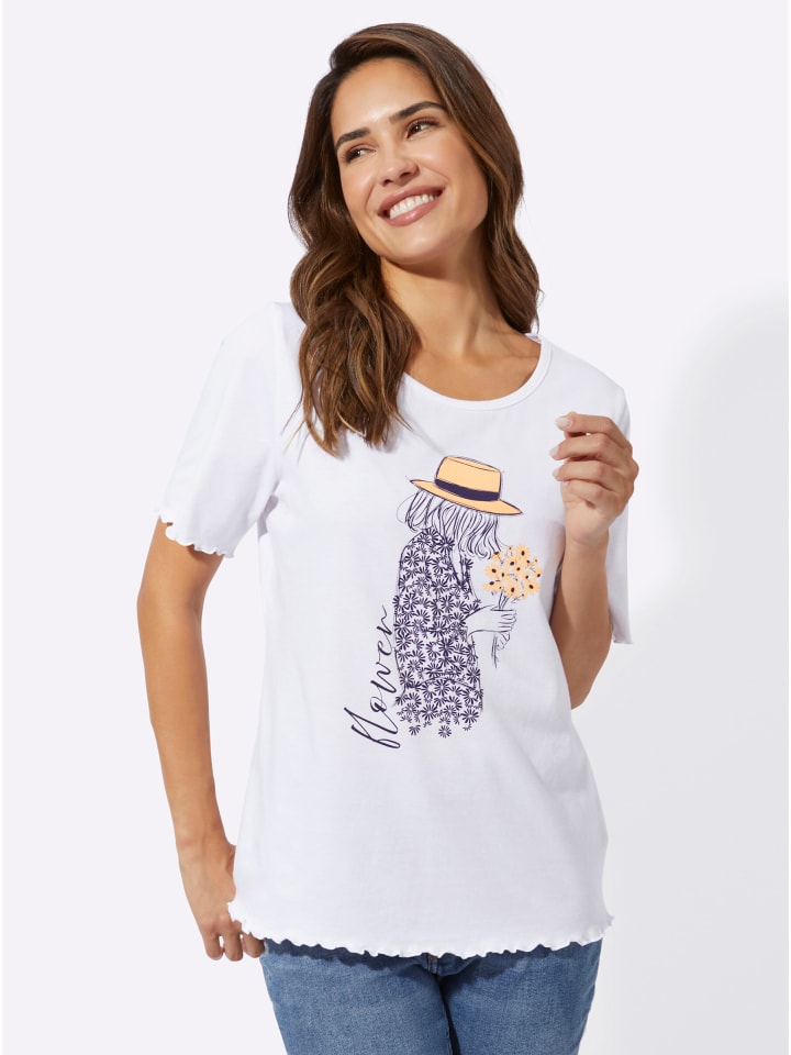 

Рубашка с короткими рукавами белого и темно-синего цветов Sieh an!