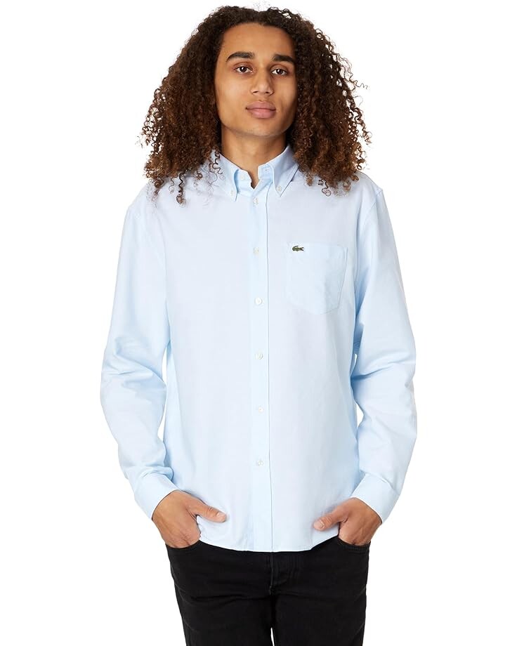 

Рубашка Lacoste Long Sleeve Regular Fit Oxford Button-Down, цвет White/Overview