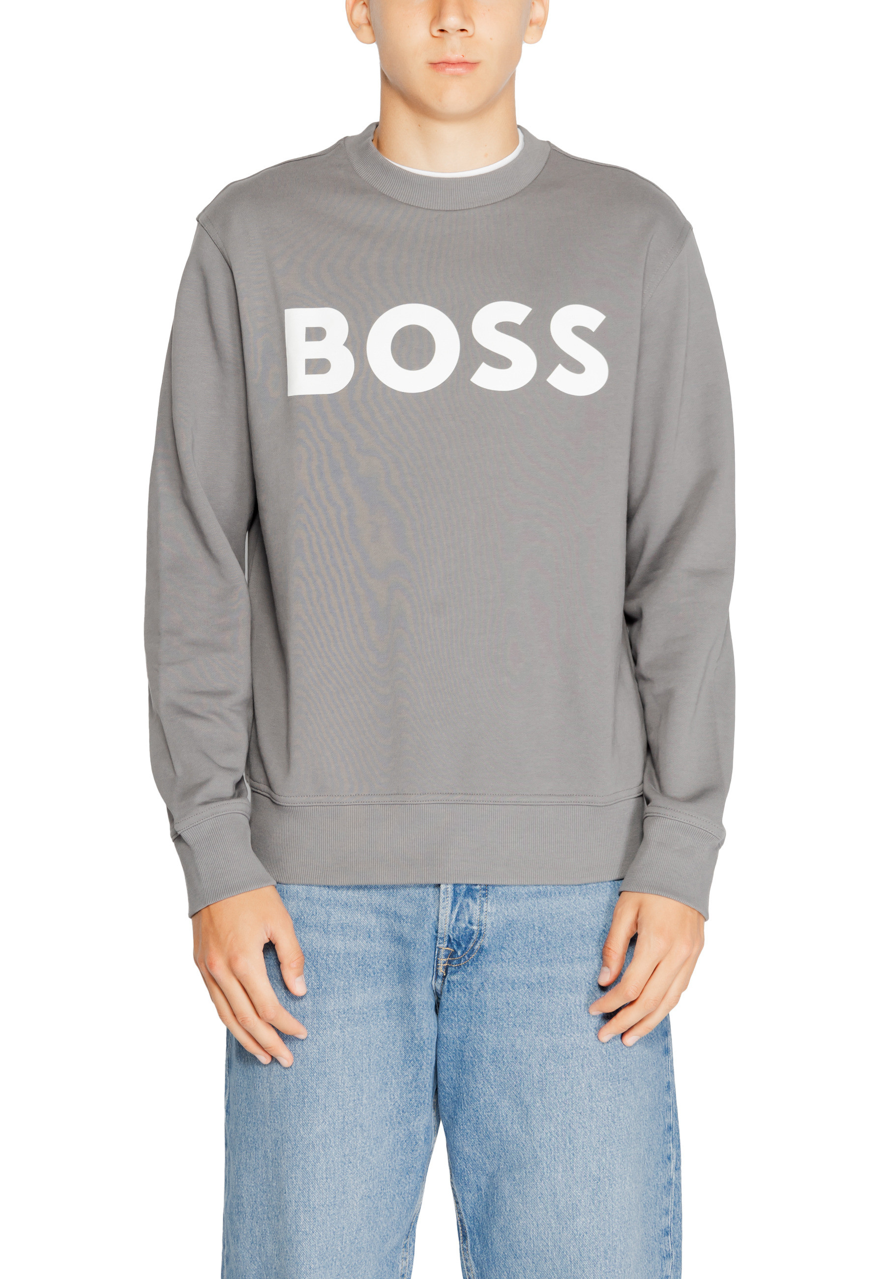 

Толстовка мужская BOSS с большим контрастным логотипом, серый