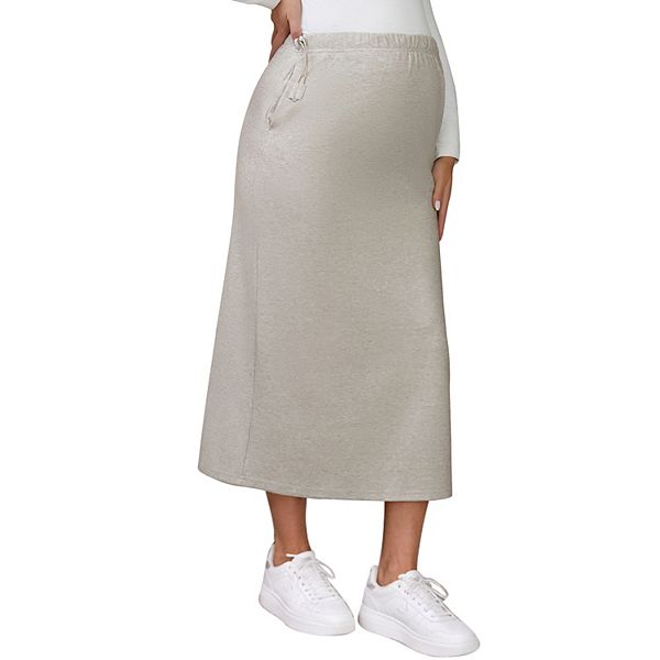 

Женская юбка-свитер для беременных с высокой талией и расклешенным силуэтом Inspire Chic, Brown