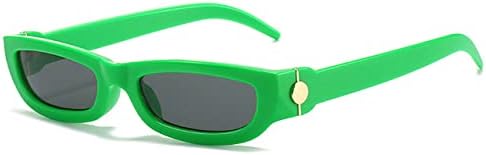 

Женские солнцезащитные очки прямоугольной формы с прозрачными линзами цвета океана, защита от УФ-излучения UV400; мужские солнцезащитные очки в стиле ретро с желейными линзами MTZJH, Green Grey