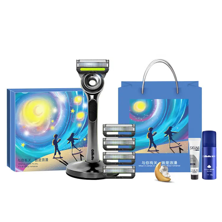 

Набор для бритья: держатель для лезвия и 4 сменные головки для бритья по всему телу Gillette