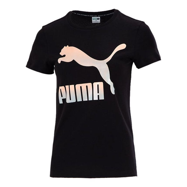 

Футболка classics contrasting colors logo printing sports round neck short sleeve black Puma, черный