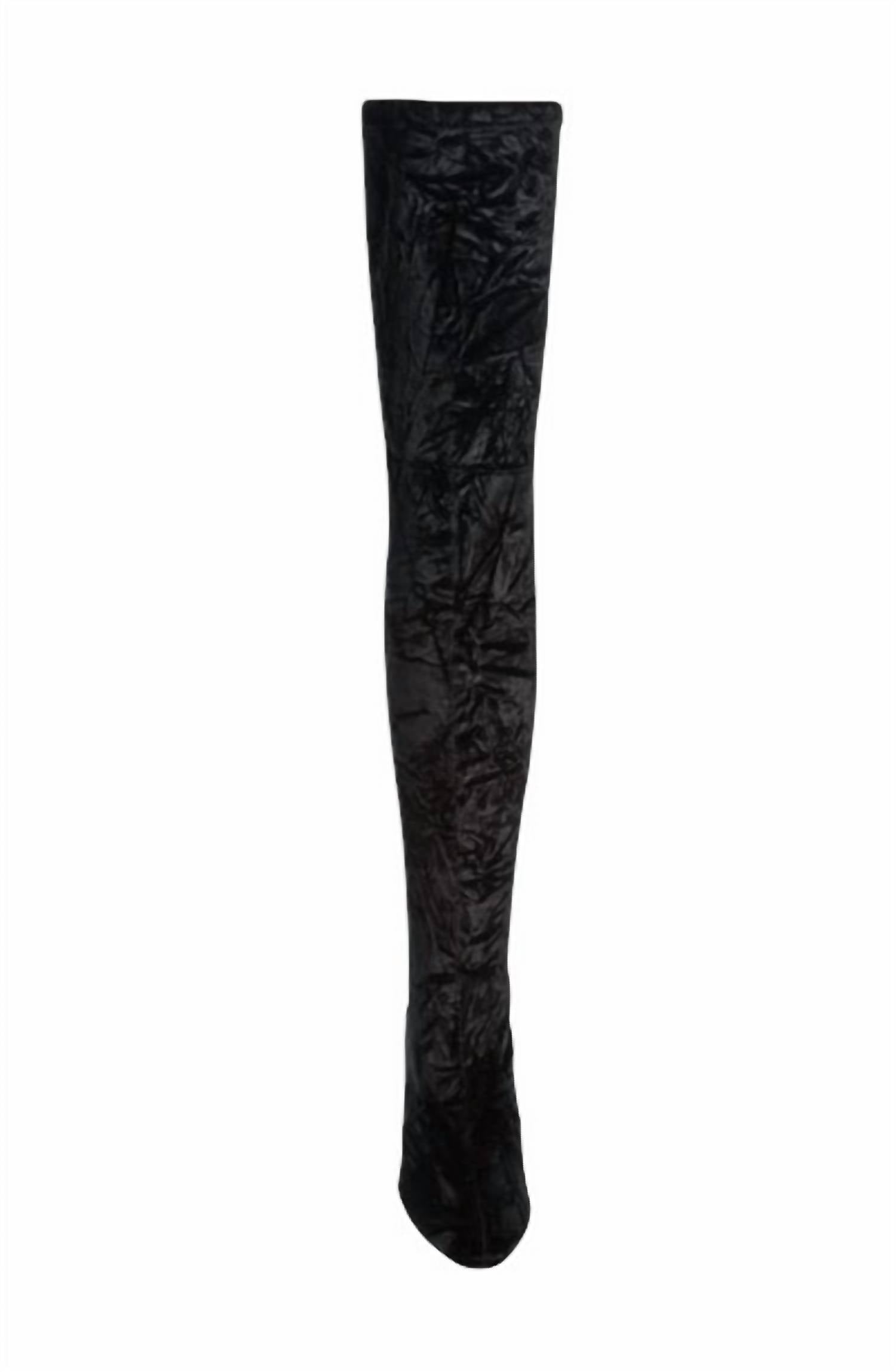 Женские сапоги Vidaland Stretch Crushed Velvet Otk Boots, черные Stuart Weitzman — фото 4