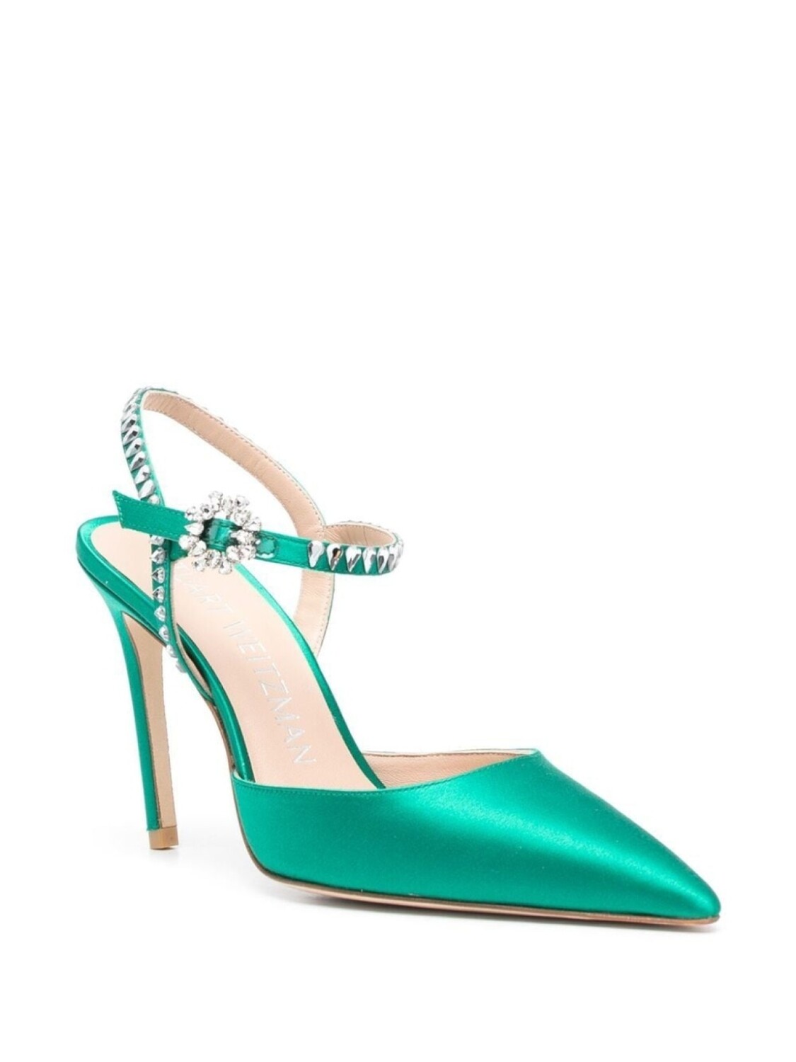 Stuart Weitzman туфли Gemcut 100 с ремешком на щиколотке, зеленый — фото 2