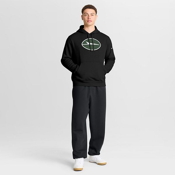 Мужская черная толстовка с капюшоном new york jets club fleece Nike — фото 4