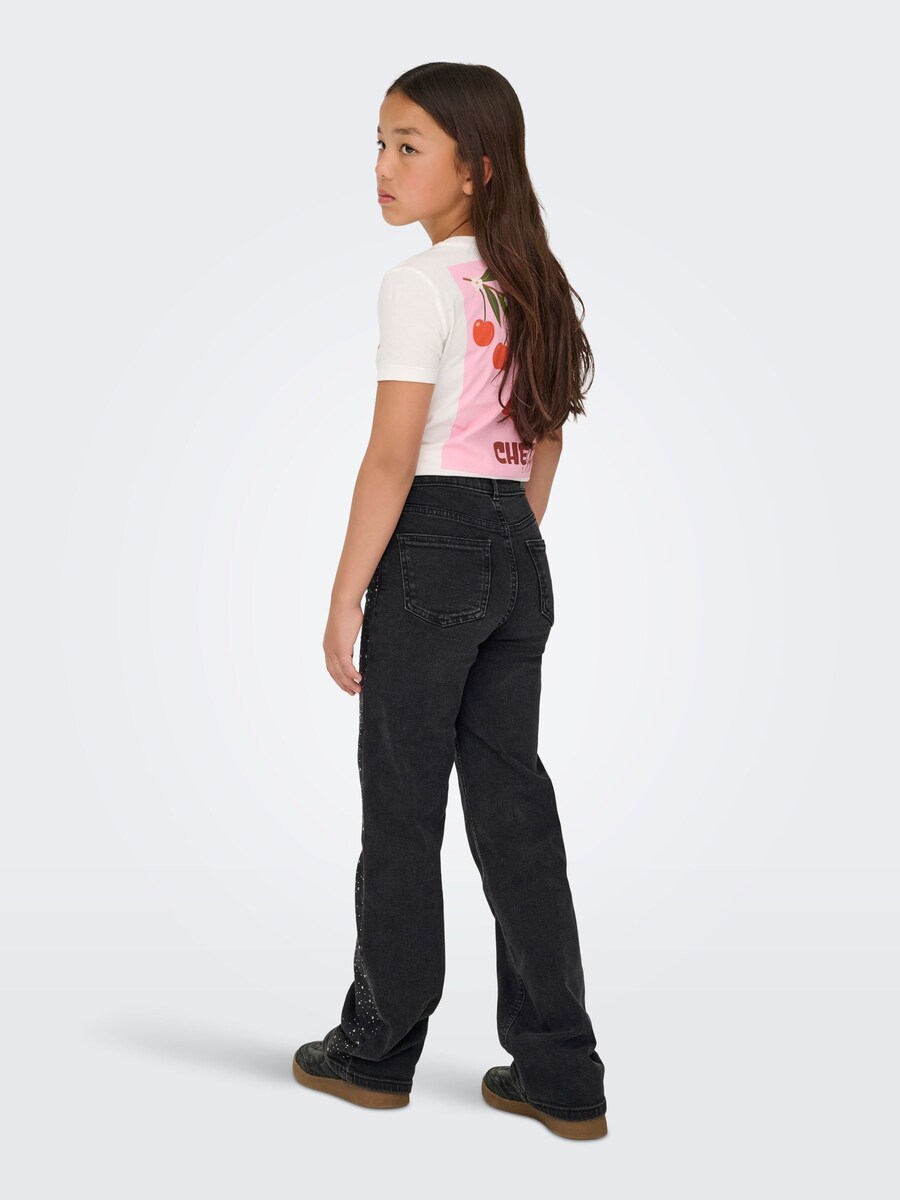 Джинсы с широкими штанинами ONLY GIRLS KOGJUICY, Black Denim — фото 4