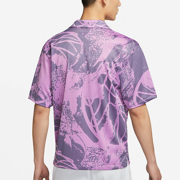 Рубашка Men's Air Jordan Flight Knit Printing Loose Basketball Short Sleeve Light Purple Shirt, фиолетовый — фото 4