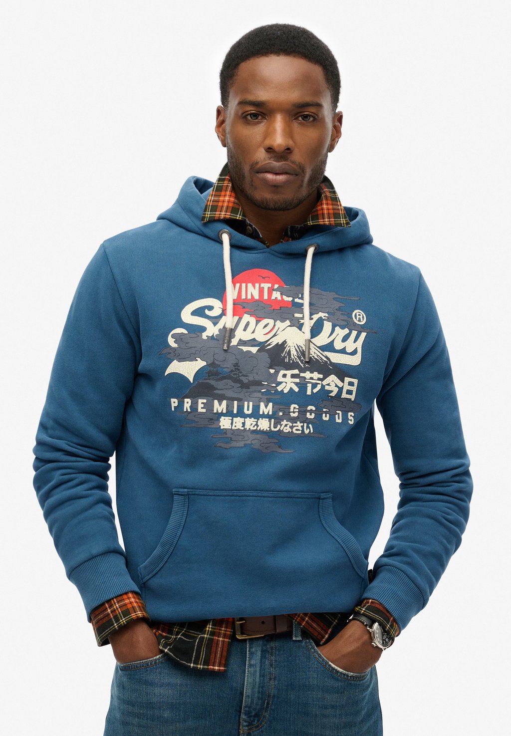 

Толстовка с капюшоном TOKYO VI GRAPHIC PRINT LOGO Superdry, синий