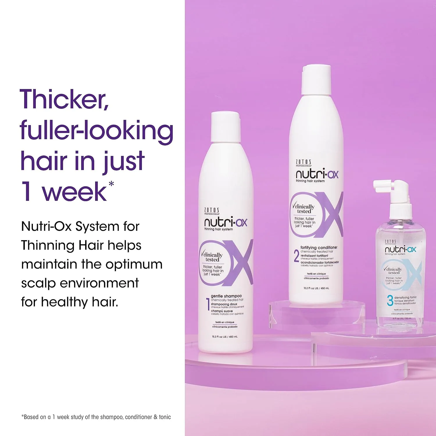 NUTRI-OX Gentle Shampoo для окрашенных и редеющих волос, придающий объем, клинически и дерматологически протестирован, с мятой, безопасен для цвета 1000 мл (2 шт.) — фото 4
