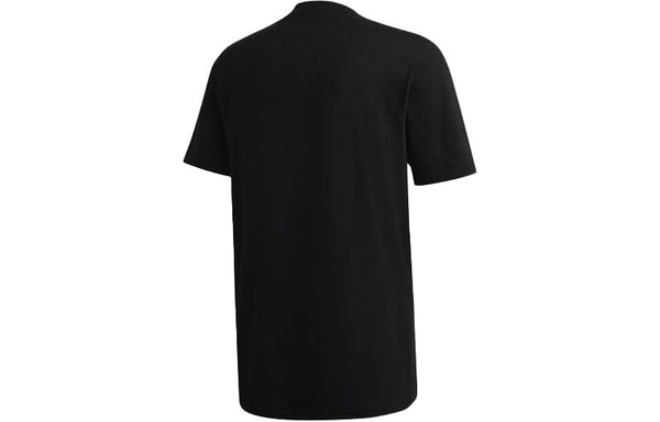 Футболка mh bos tee contrasting colors large logo sports round neck short sleeve black Adidas, черный — фото 2