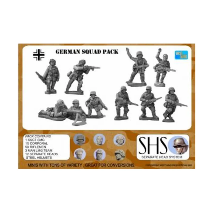 

Немецкий пехотный отряд, Berlin or Bust WWII Miniatures - Separate Heads System (28mm)